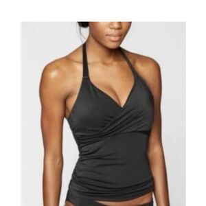 NWT Athleta Navy Blue Bra Cup Wrap Tankini 40B/C